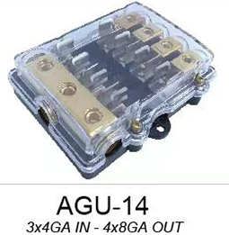 High Current Multi-channel Car Marine Audio AGU Fuse Holder